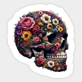 Floral Skull Garden of Eden Illustration Sticker